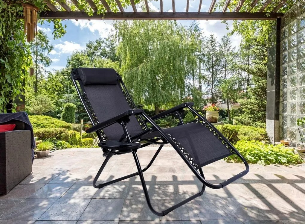Regina kerti strand relax szék, fekete
