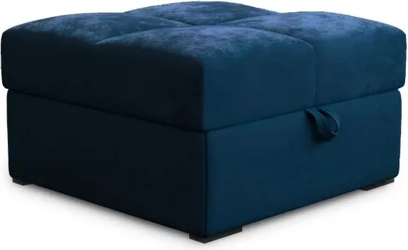 AKCIÓ Sötétkék ZENOVA tárolós puff 65x65 cm II. osztályú