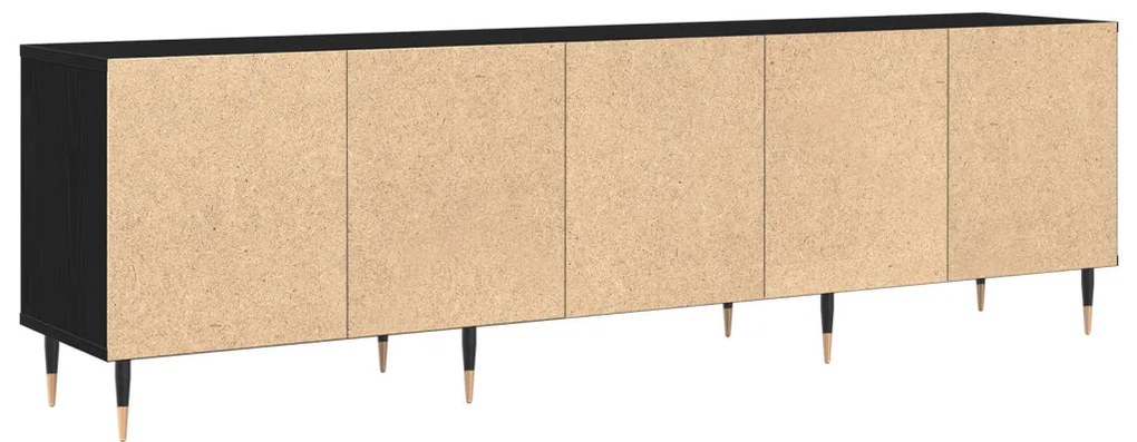 TV szekrény fekete tölgy 150x30x44.5 cm szerelt fa