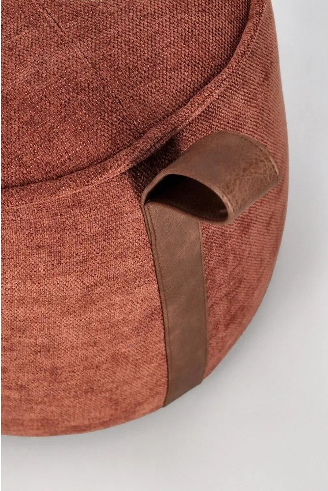 Terrakotta színű zsenília puff Anila – Bizzotto