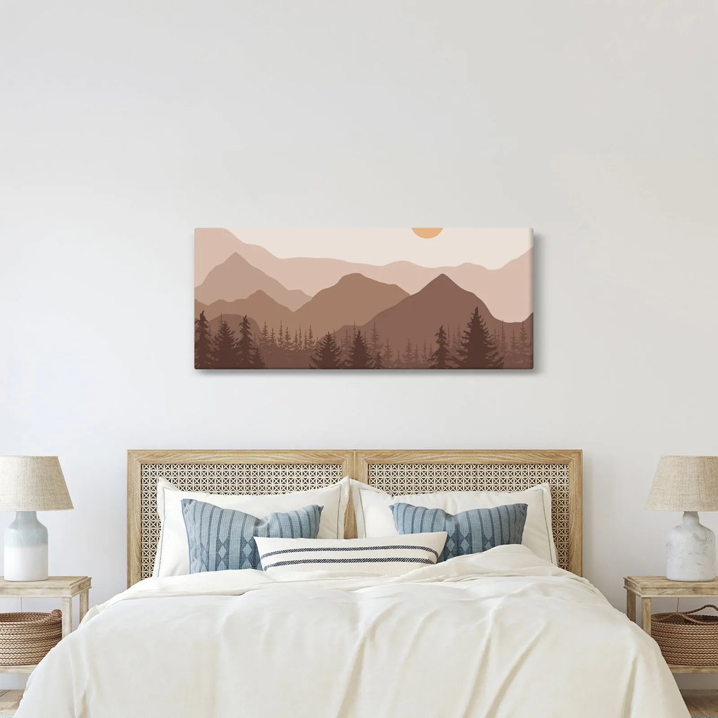 Kép - Barna hegyek N⁰1 (120x50 cm)