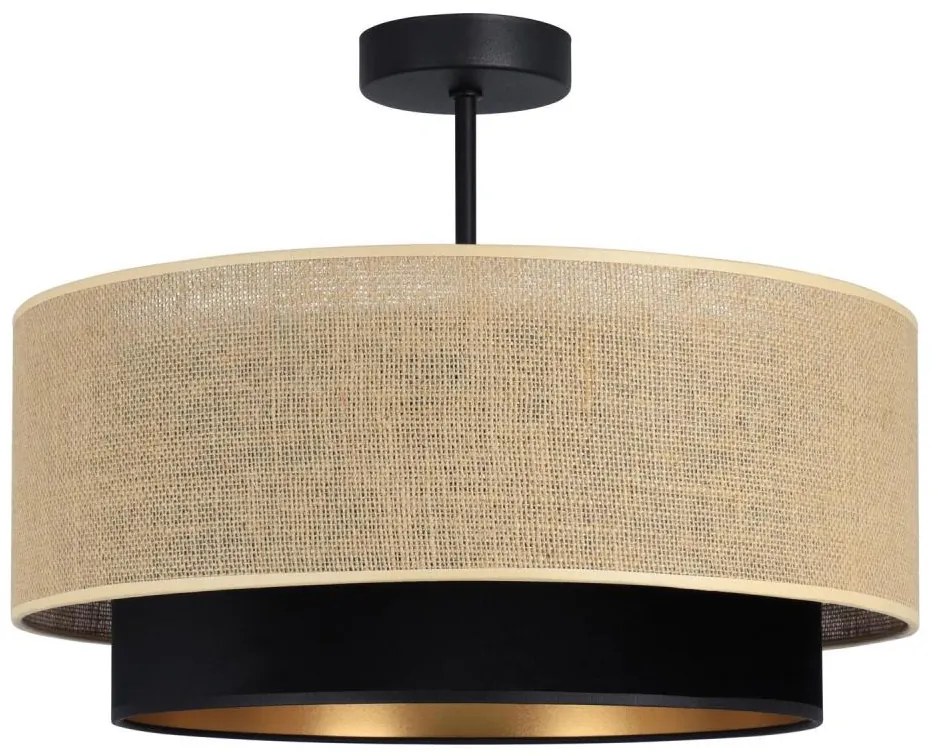 Felületre szerelt csillár SARTA 1xE27/60W/230V fekete/juta