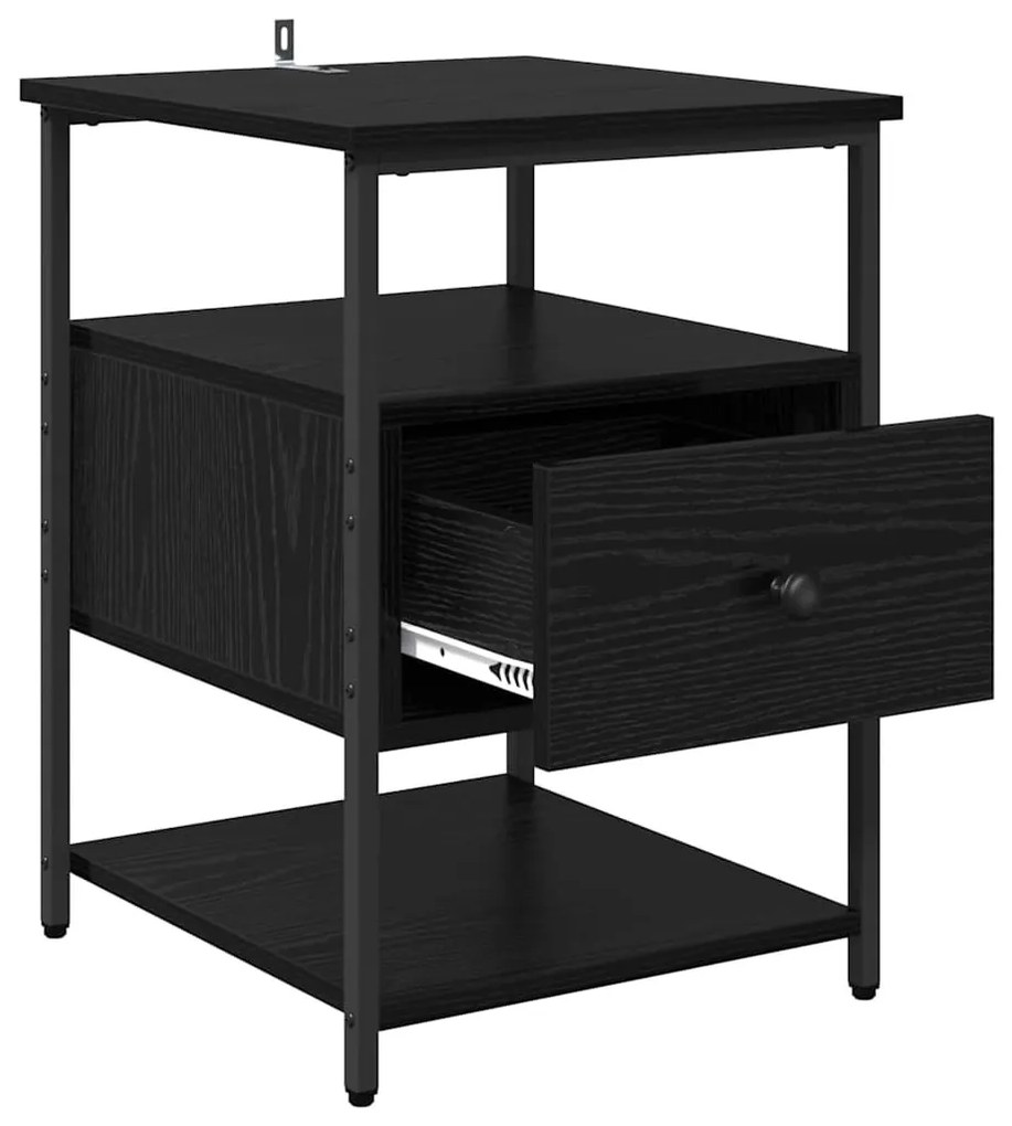 Éjjeliszekrény 2 pcs Musta tammi 40 x 42 x 56 cm Faanyag