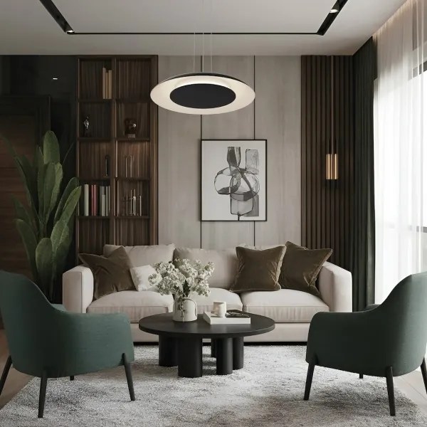 Kábeles LED csillár PIATTINO LED/30W/230V 2700/3200/4000K átm. 40 cm fekete