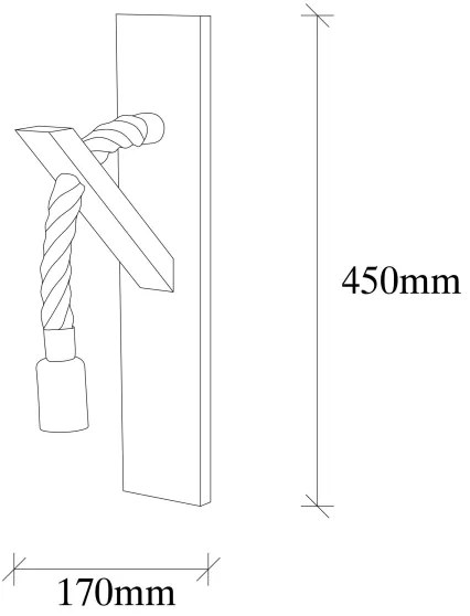 EREBOS fali lámpatest 1xE27/40W/230V barna