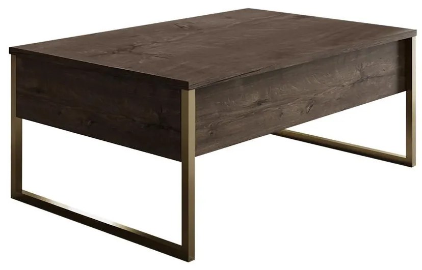 Dohányzóasztal Luxe - Walnut, Gold