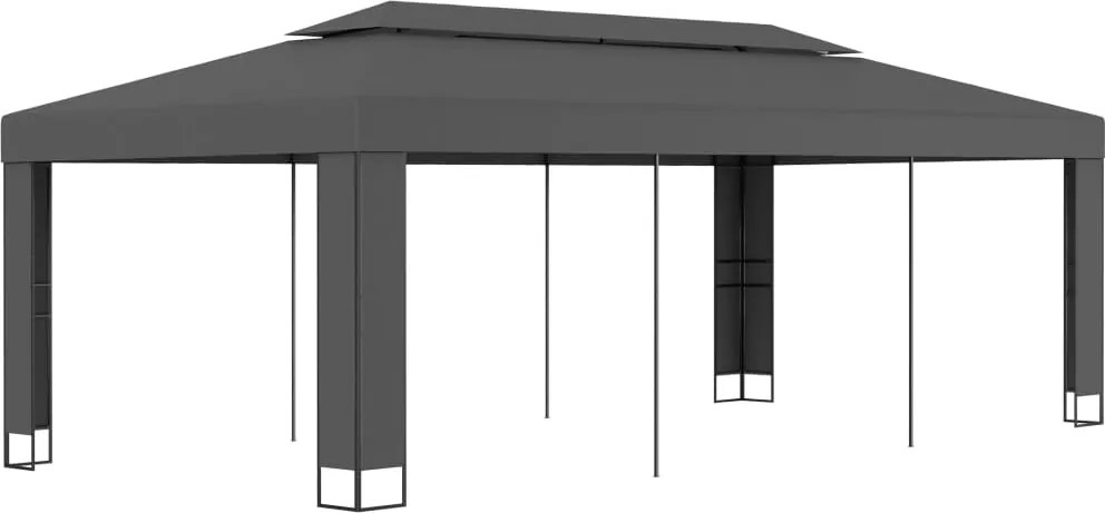 vidaXL antracitszürke pavilon duplatetővel 3 x 6 m