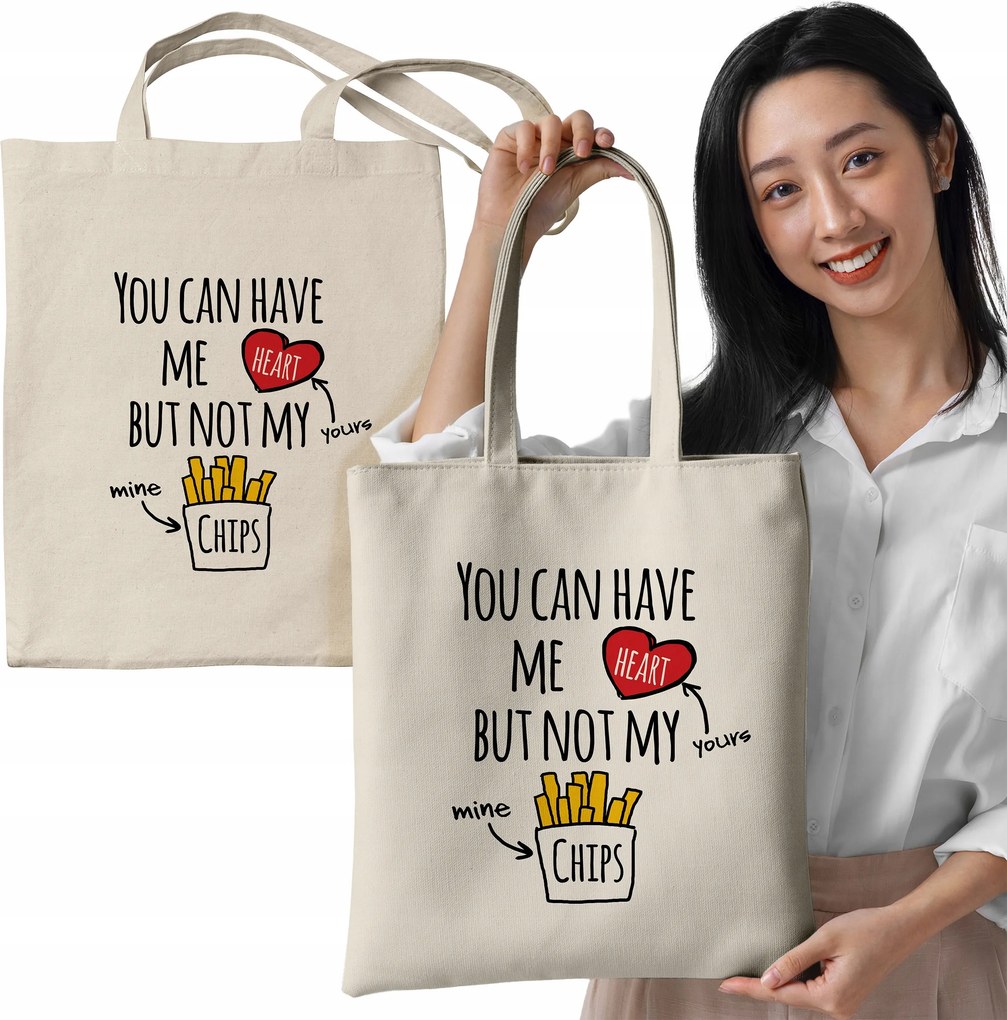 Bevásárlótáska Nyomott Mintával 38x42 cm Ecru 280g Öko Ajándék Valentin Napra