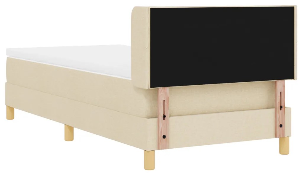 Boxspring Ágy Matrac Kosár Krém 90 x 200 cm, Szövet.