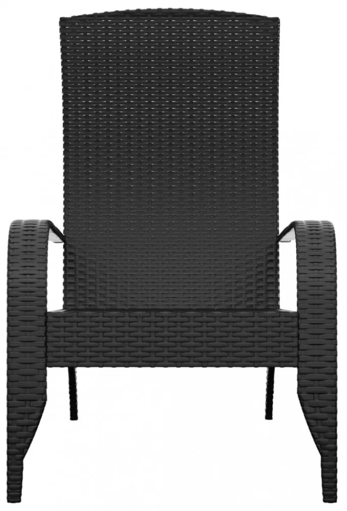 fekete polyrattan kerti adirondack szék