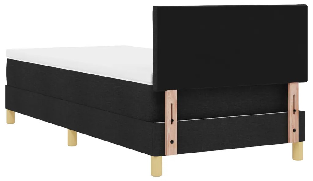Box Spring Ágy Matraccal Fekete 90x190 cm Szövet