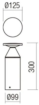 Redo 90590 - LED kültéri lámpa BIRO LED/12W/230V 3000K 30 cm CRI 90 IP65 barna