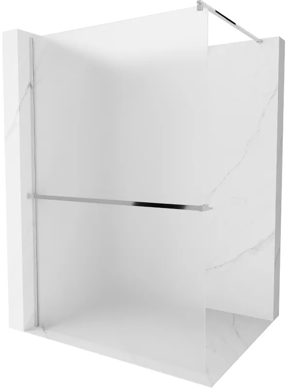Mexen Kioto +, zuhany paraván polccal és törölközőtartóval 70 x 200 cm, 8 mm-es jegesedés üveg, króm profil, 800-070-121-01-30