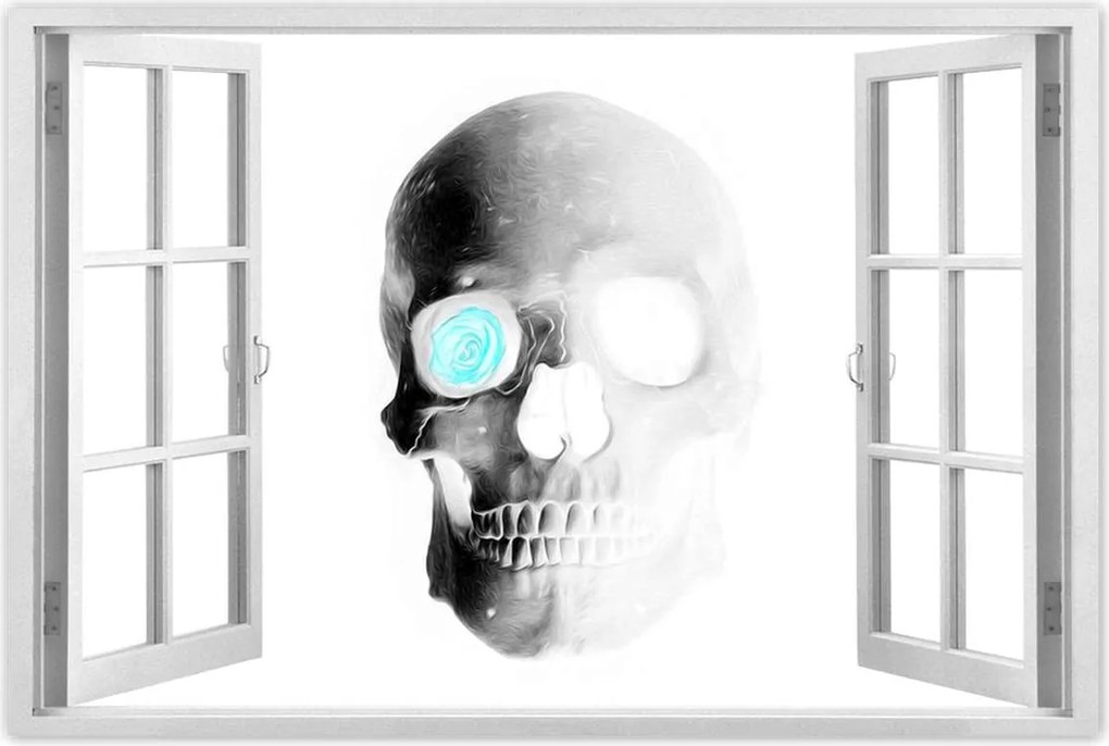 Poszterek 120x80 Koponya rózsával Rózsa