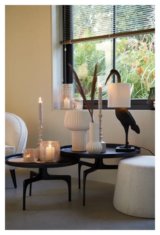 Fekete kerek dohányzóasztal szett 2 db-os ø 75 cm Tobias – Light & Living