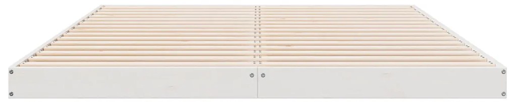 Földi ágykeret Fehér 140 x 210 cm Tömör fenyőfa