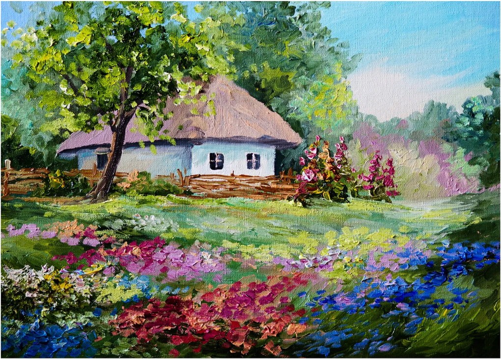 Üveg kép - Vendégház (70x50 cm)