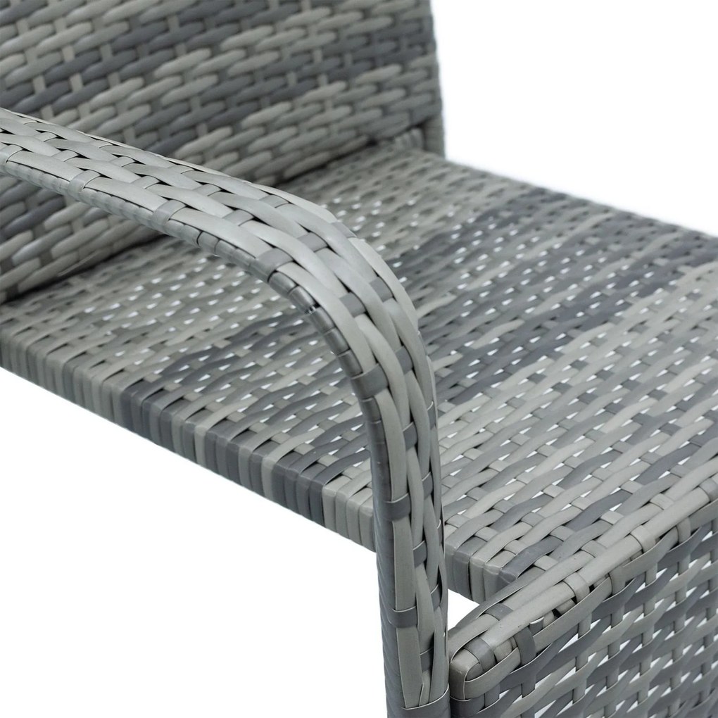 Juskys Yoro rattan székek 4 darabos - melírozott szürke
