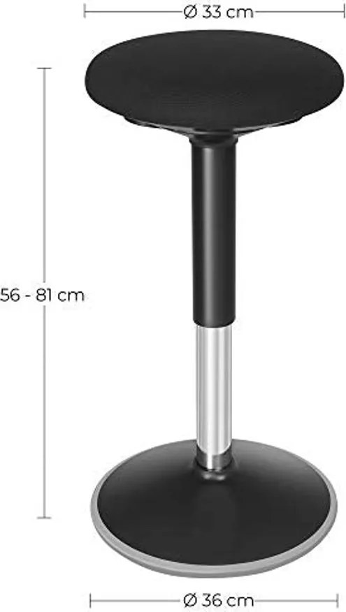 Irodai szék, ergonomikus szék, 56-81 cm magasságban állítható, fekete