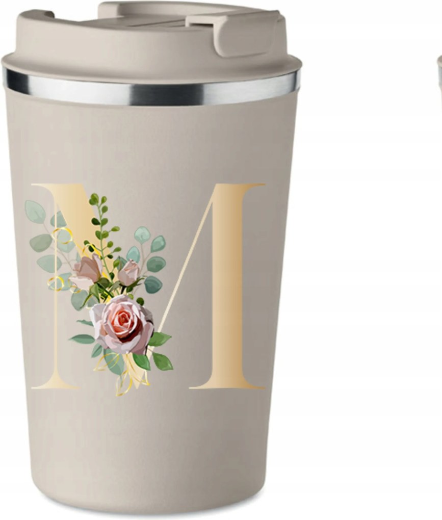 Prémium thermo bögre bézs M betűvel Maja Márta Mária KT_142_b