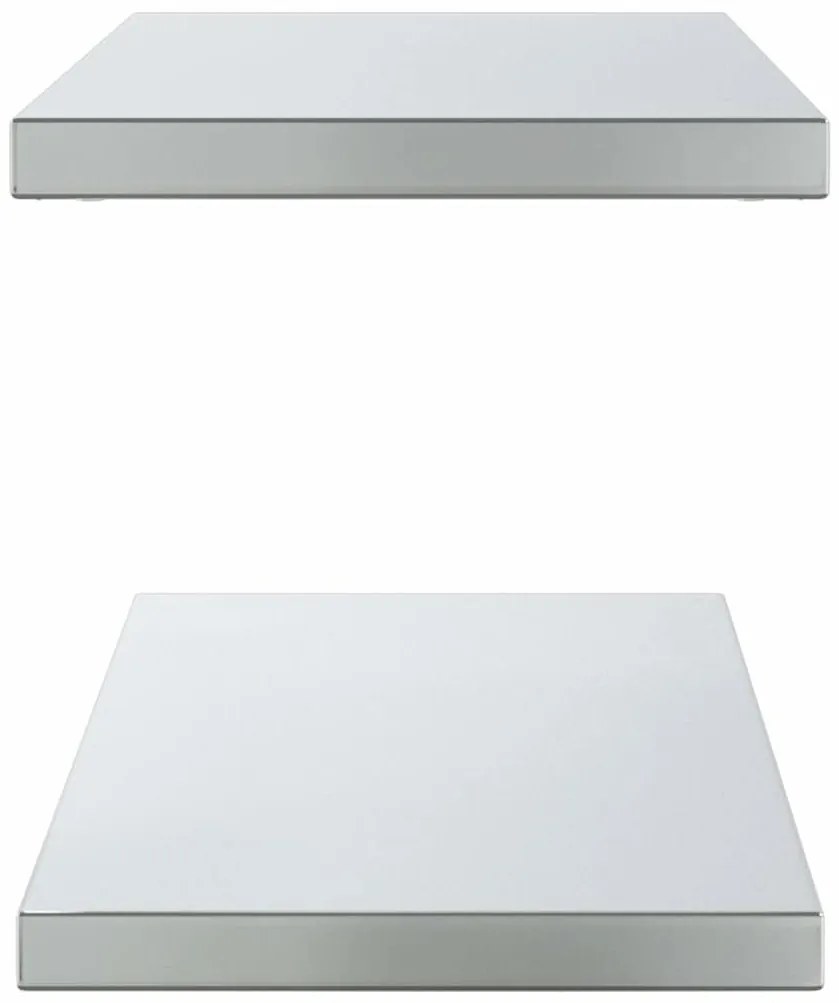 2 db ezüstszínű rozsdamentes acél fali polc 100 x 30 x 3 cm