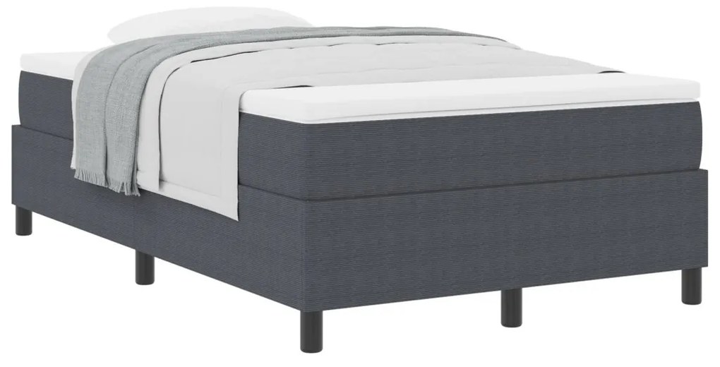 Boxspring ágy matraccal Sötétszürke 120x200 cm Kordbársony szövet