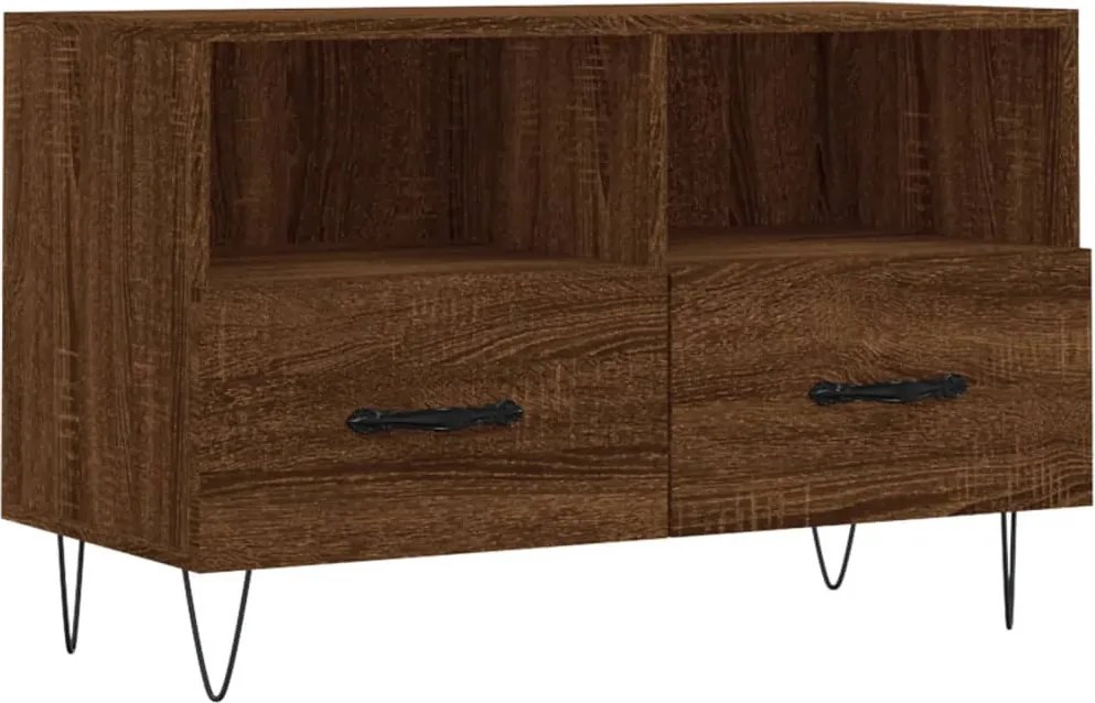 vidaXL barna tölgyszínű szerelt fa TV-szekrény 80 x 36 x 50 cm