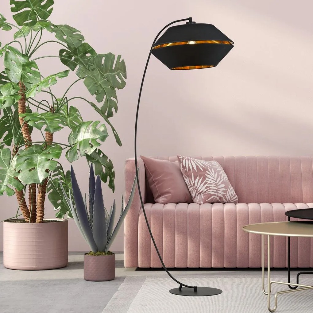 Emibig modern állólámpa piano fekete arany emi1183/lp