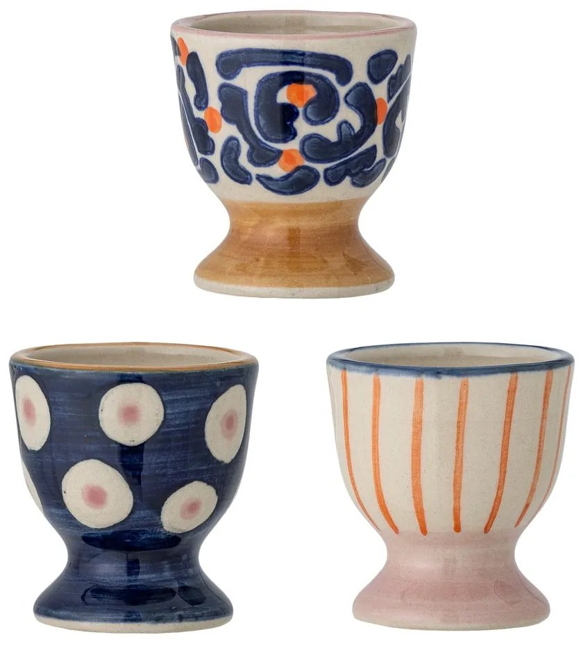 Agyagkerámia lágytojás tartó szett 3 db-os Eviaya – Bloomingville