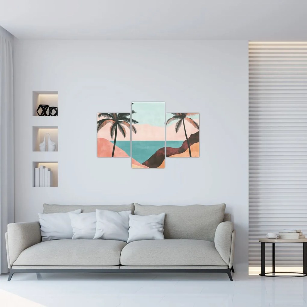 Kép - Pálmafák a tengernél (90x60 cm)