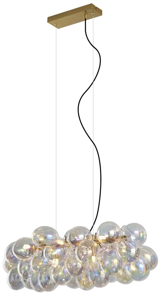 Design függőlámpa arany színben, szivárványos üveggel, 8-as - Uvas