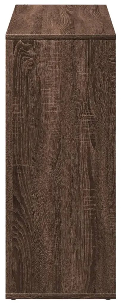 barna tölgy szerelt fa elválasztó könyvespolc 69,5x29x69,5 cm