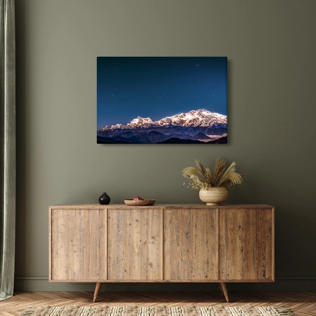 A hegyek és az éjszakai égbolt képe (90x60 cm)