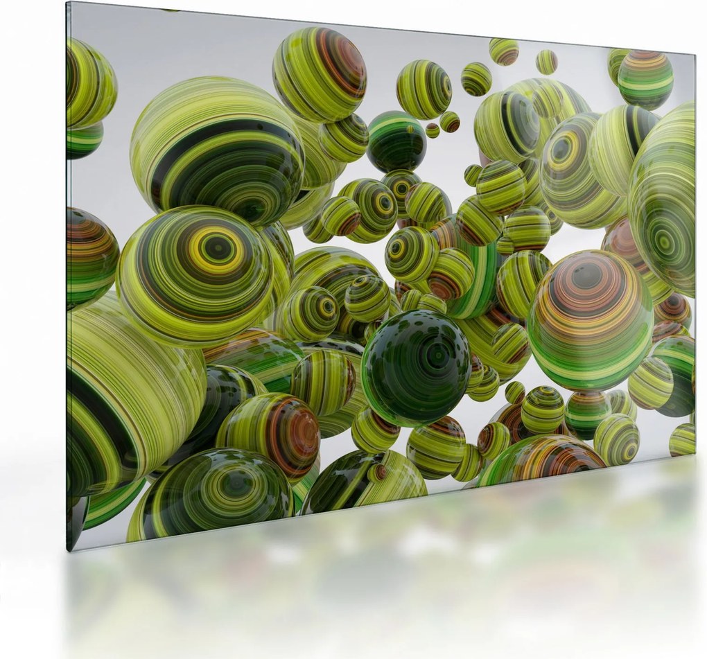 Csíkos gömbök képe (üvegen) (70x50 cm)