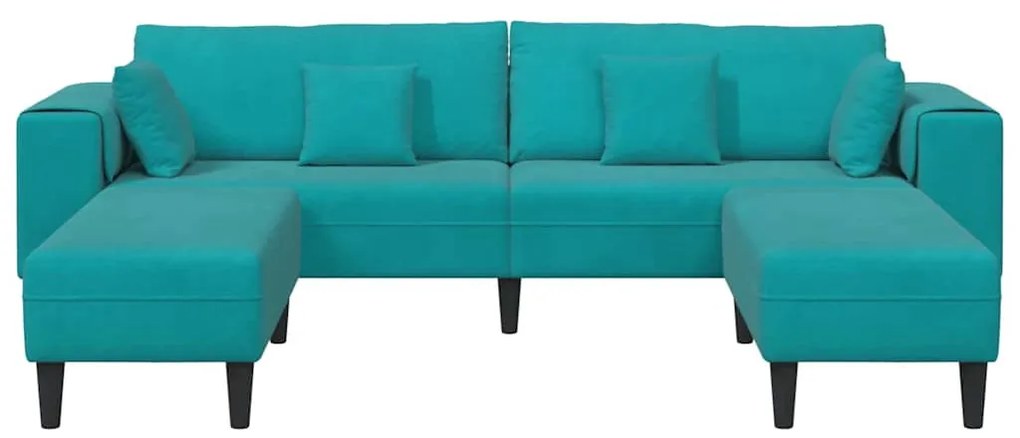 Bársony Kanapé párnával 3 pcs Türkiz 208 cm Bársony