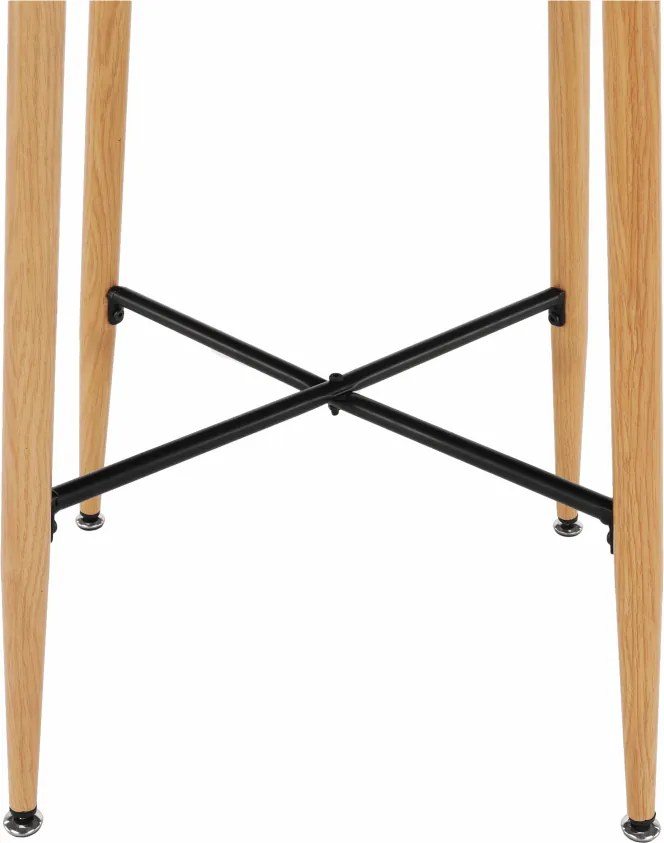 Bárasztal, fekete/tölgy, átmérő 60 cm, IMAM