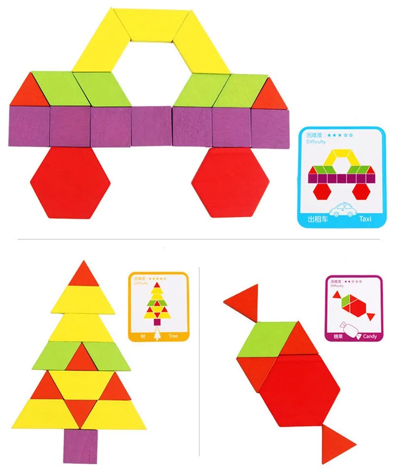 Tangram kreatív formakirakó fajáték 155 db