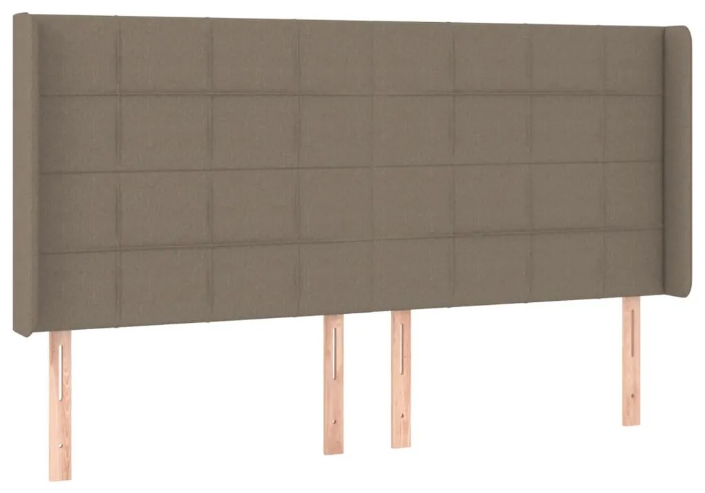 tópszínű szövet LED-es fejtámla 183x16x118/128 cm
