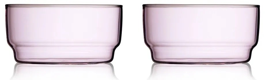 Rózsaszín üveg tálka szett 2 db-os 500 ml Torino – Lyngby Glas