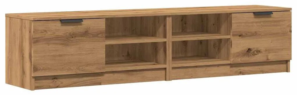 2 db barna tölgy színű szerelt fa TV-szekrény 80x35x36,5 cm