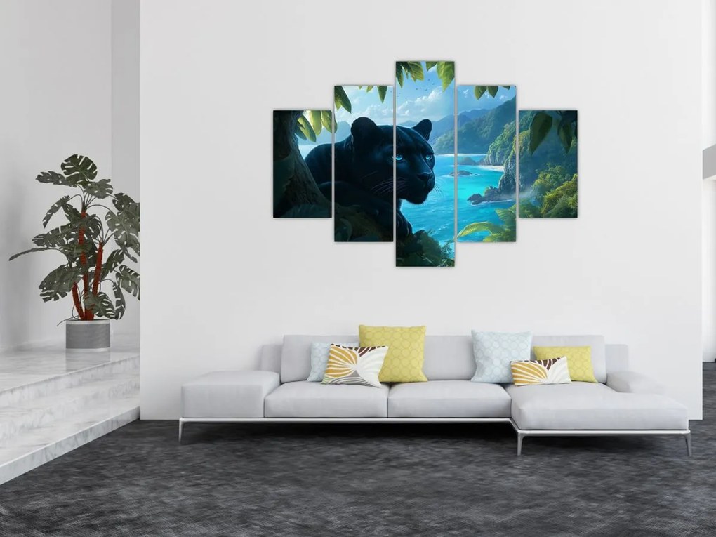 Kép - Fekete párduc a dzsungelben (150x105 cm)
