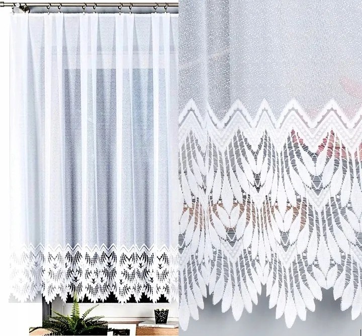 Felicia Jacquard függöny mintás 18989 magasság 160cm, fehér színben (méterenként)