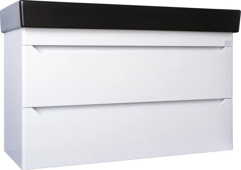 TMP SHARP 100 fali fürdőszobabútor - CeraStyle SHARP FEKETE mosdóval - 100 x 48 cm