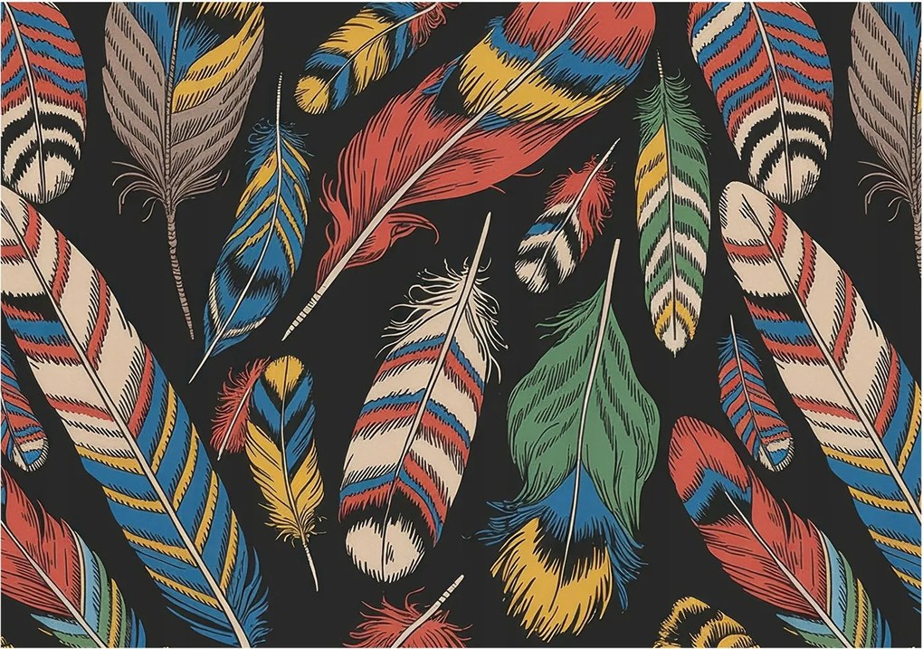 Dekoratív Fotótapéta Hálószobába Színes tollak 208x146 Ragasztó