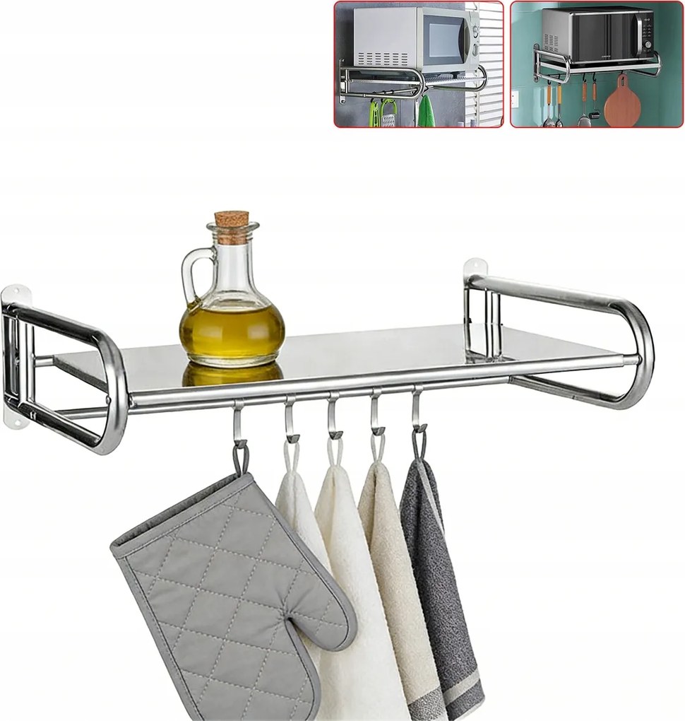 Falra Szerelhető Állvány Mikrohullámú Sütőhöz Acél Fűszertartó Palack