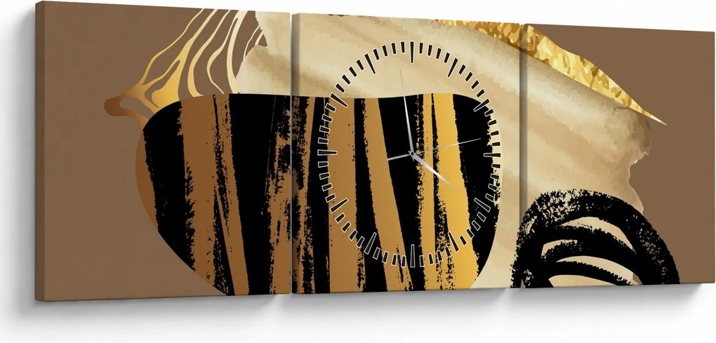 Kép - Absztrakció aranybarna N⁰2 (órával) (90x30 cm)