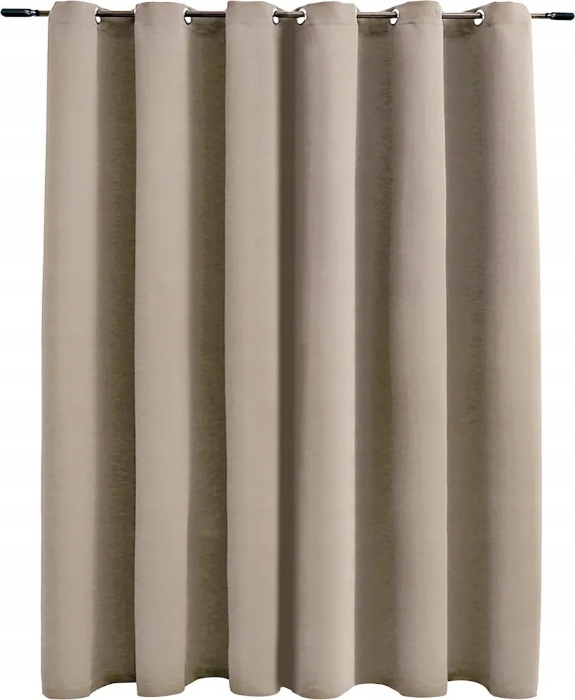 Sötétítő Függöny Bézs 290X245 Átvezetőkkel