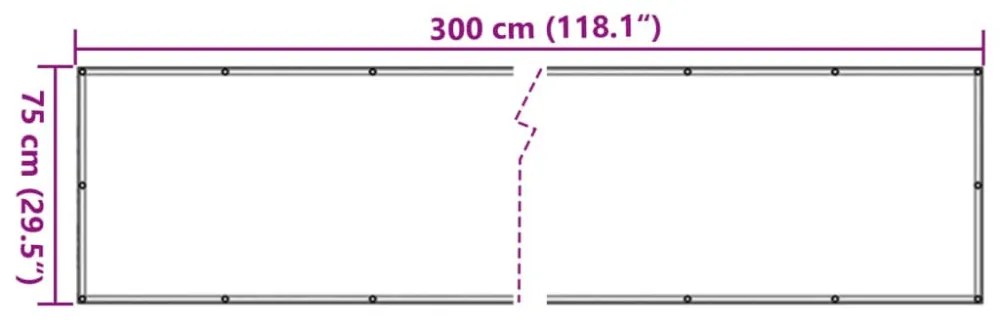 antracitszürke oxford-szövet erkélyparaván 75 x 300 cm