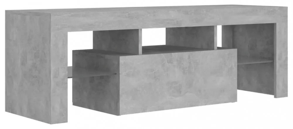 betonszürke TV-szekrény LED-lámpákkal 120 x 35 x 40 cm