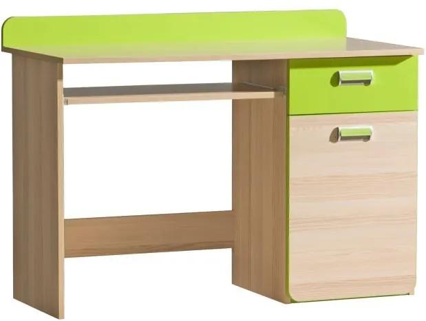 PC asztal, kőrisfa/zöld, EGO L10